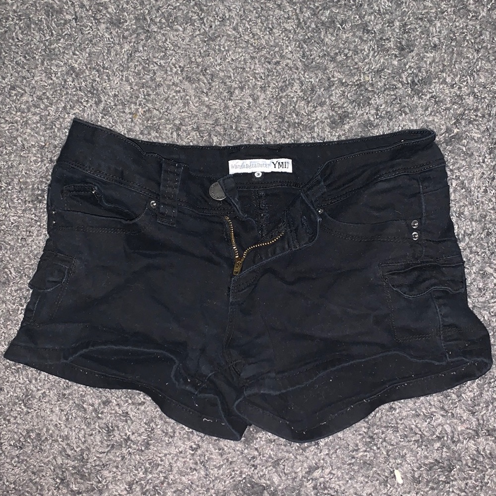 Black jean shorts